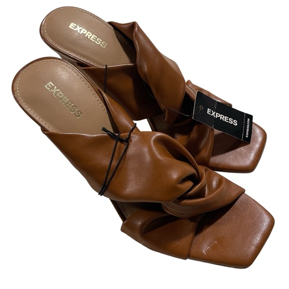 Express Shoes - Express Women's Tan Knotted Heel Sandals Size 9